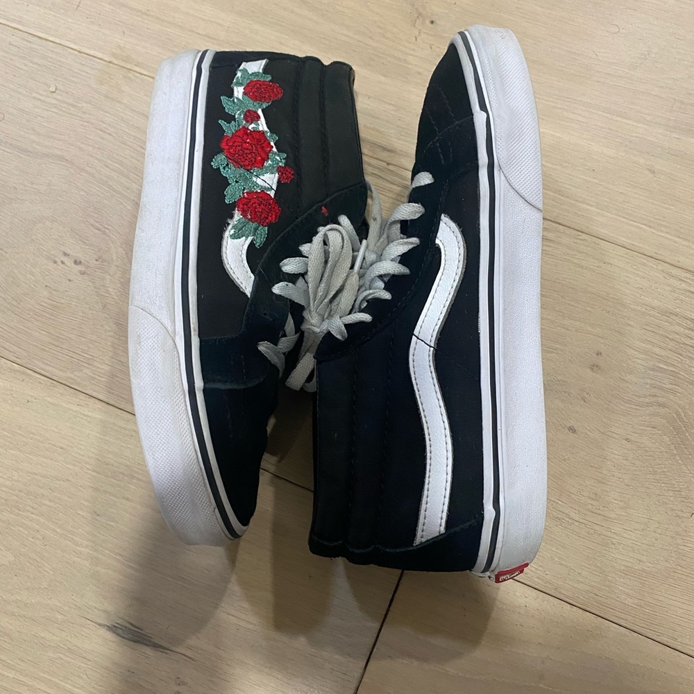 Vans With Embroidered Roses